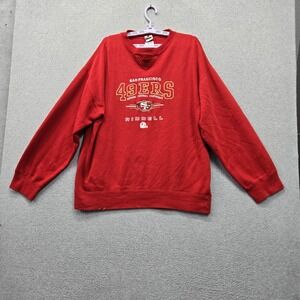 VINTAGE San Francisco 49ers Men Sweatshirt 2XL Red Embroidered Riddell